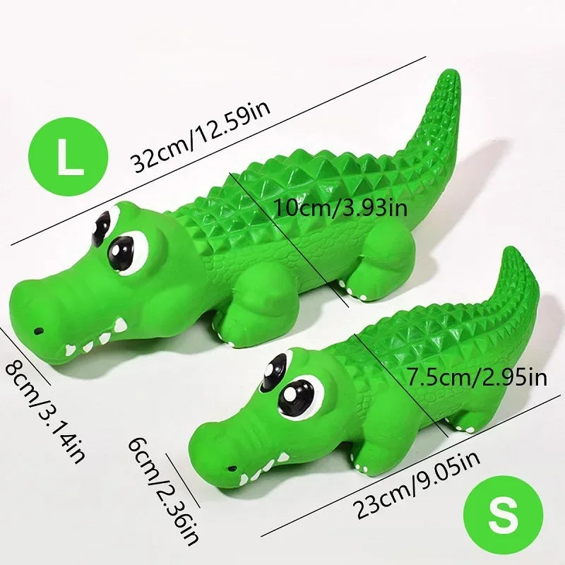 Latex crocodile squeaky chew toy for small dogs

Durable rubber crocodile dog toy for teeth cleaning

Bite-resistant squeaky toy for medium dogs

Interactive crocodile-shaped dog chew toy

Safe latex squeaky toy for puppy playtime