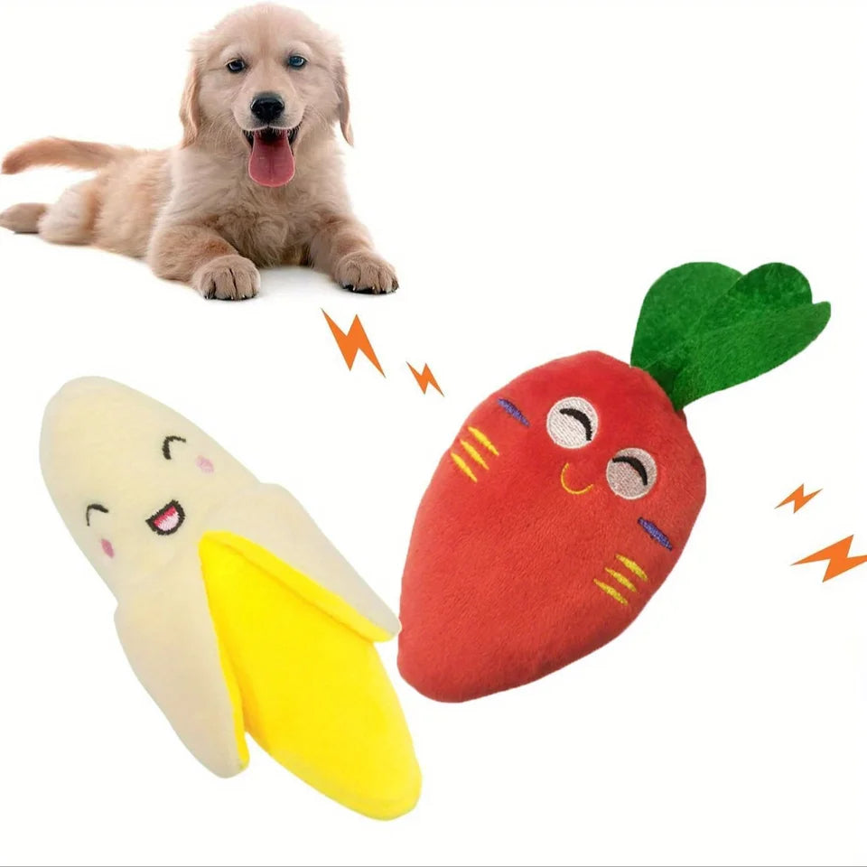 5-piece plush puppy toy set with squeakers

Fruit and vegetable soft chew toys for puppies

Plush puppy sound toys for teething puppies

Cute interactive chew toys for small dogs

Soft and safe puppy plush toys with sounds