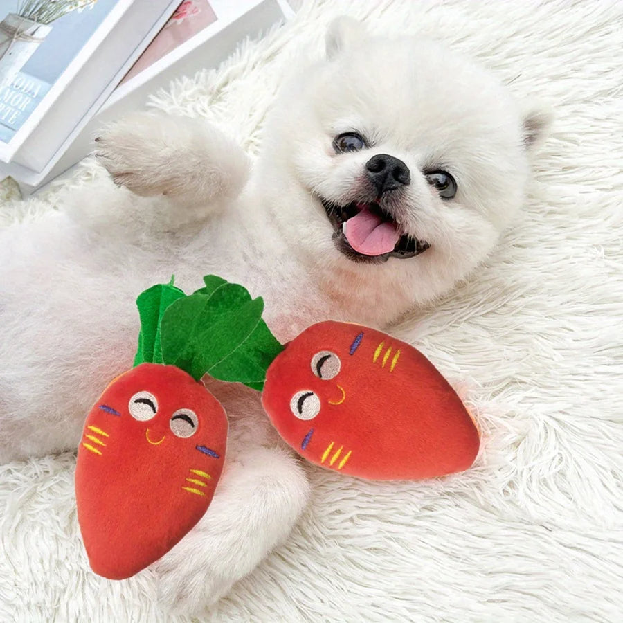 5-piece plush puppy toy set with squeakers

Fruit and vegetable soft chew toys for puppies

Plush puppy sound toys for teething puppies

Cute interactive chew toys for small dogs

Soft and safe puppy plush toys with sounds