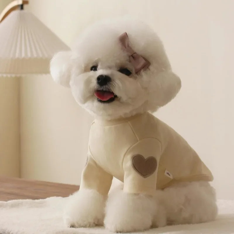 Cute love bear dog hoodie for Yorkshire and small breeds

Warm winter pet hoodie for dogs and cats

Designer polyester dog clothing with love bear print

Adorable teddy bear hoodie for puppies

Cozy autumn winter hoodie for small dogs