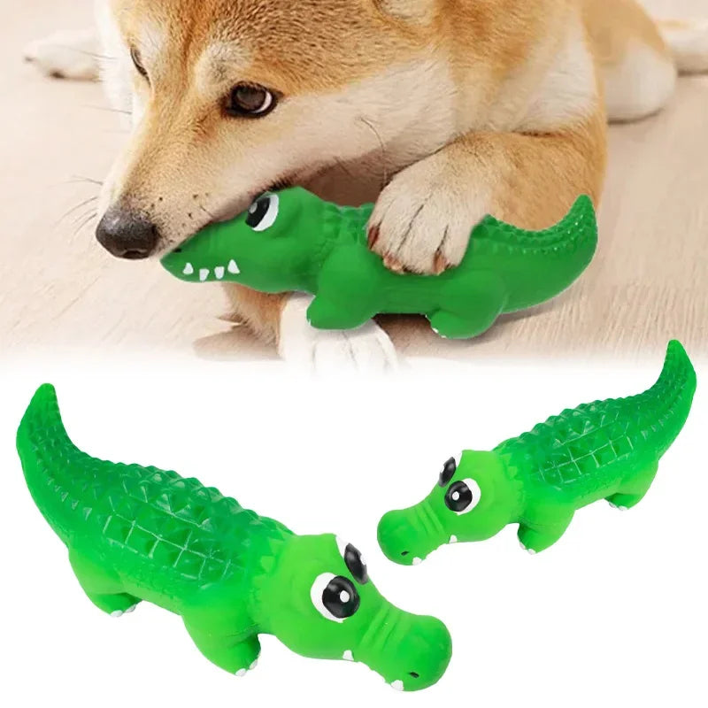 Latex crocodile squeaky chew toy for small dogs

Durable rubber crocodile dog toy for teeth cleaning

Bite-resistant squeaky toy for medium dogs

Interactive crocodile-shaped dog chew toy

Safe latex squeaky toy for puppy playtime
