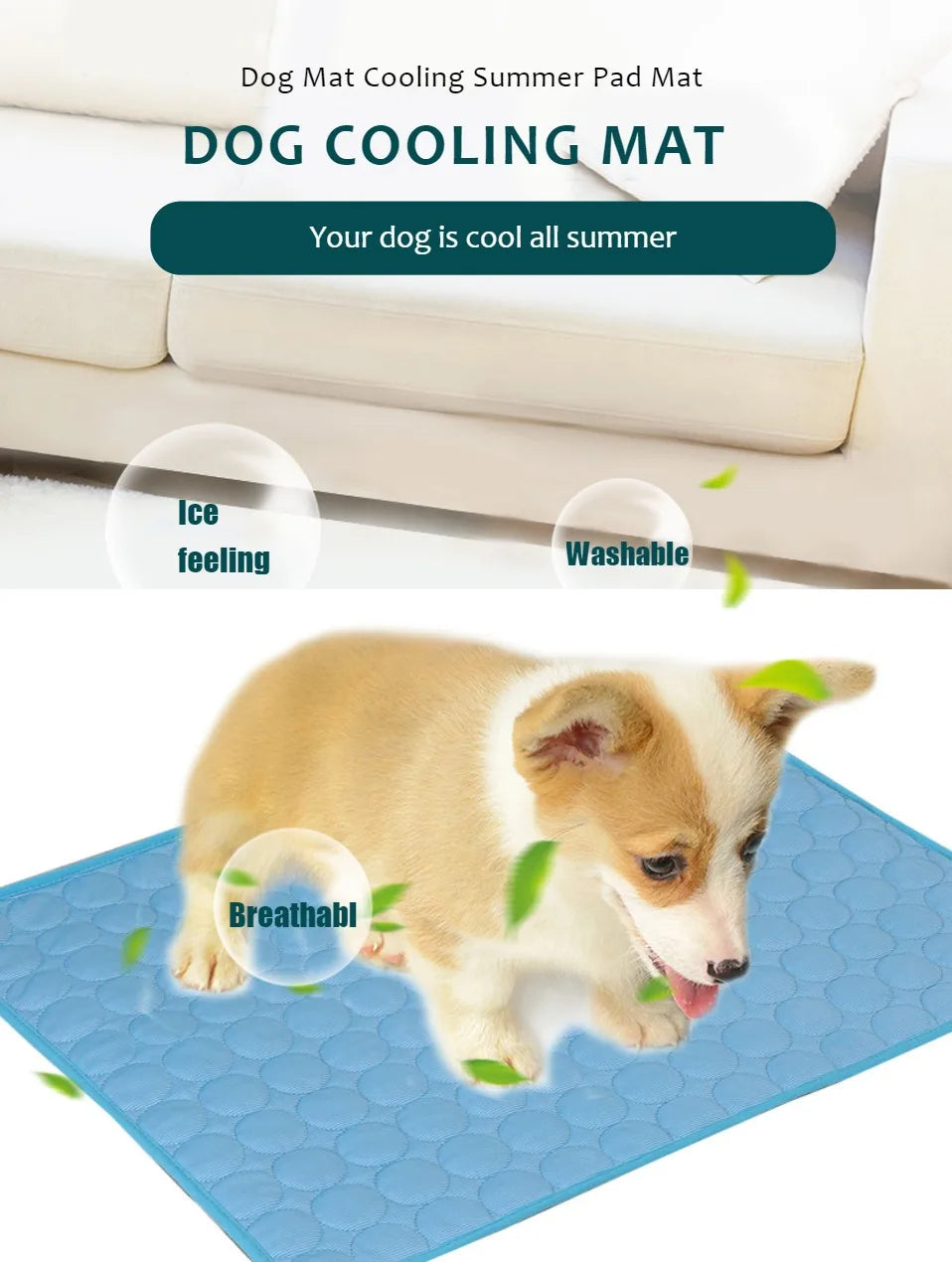 Extra large dog cooling mat for summer heat relief

Washable pet cooling blanket for cats and dogs

Self-cooling pet bed for big and small dogs

Durable summer cooling pad for pets

Lightweight and comfortable dog cooling