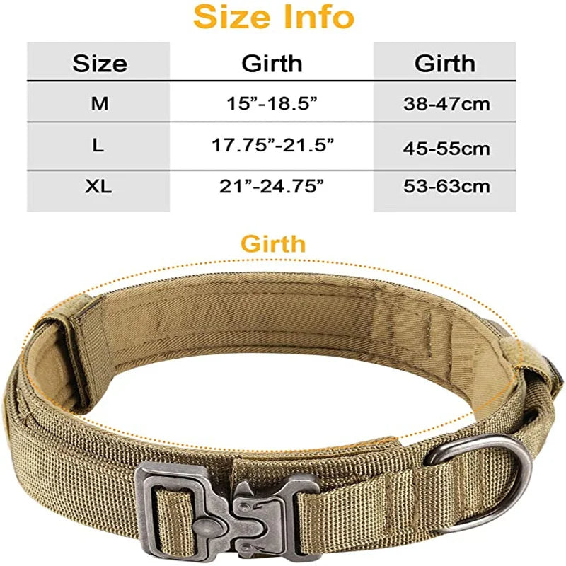 Adjustable tactical collar with quick-release buckle and double security