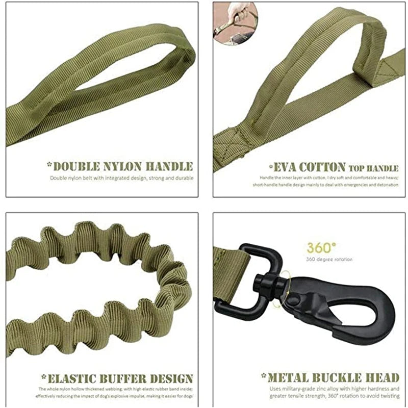 Adjustable tactical collar with quick-release buckle and double security