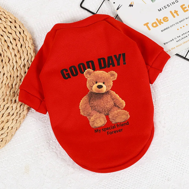 Small dog wearing a breathable elastic hoodie sweater

Four-season warm dog hoodie for small breeds

Soft and stylish dog clothing for year-round wear

Comfortable hoodie for small dogs in breathable fabric

Trendy small dog sweater with hood